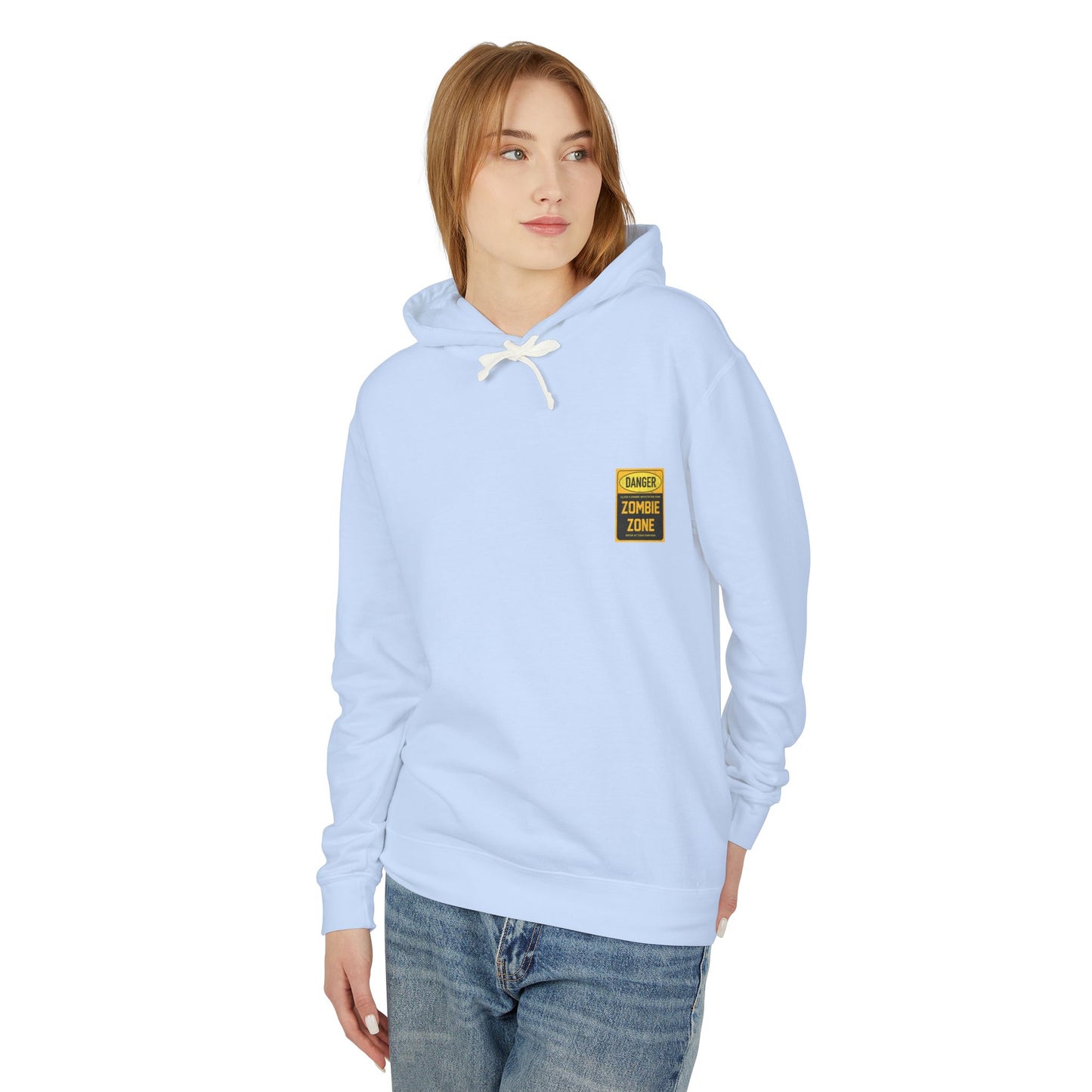 Unisex Zombie Zone Hooded Sweatshirt - Danger Sign Design