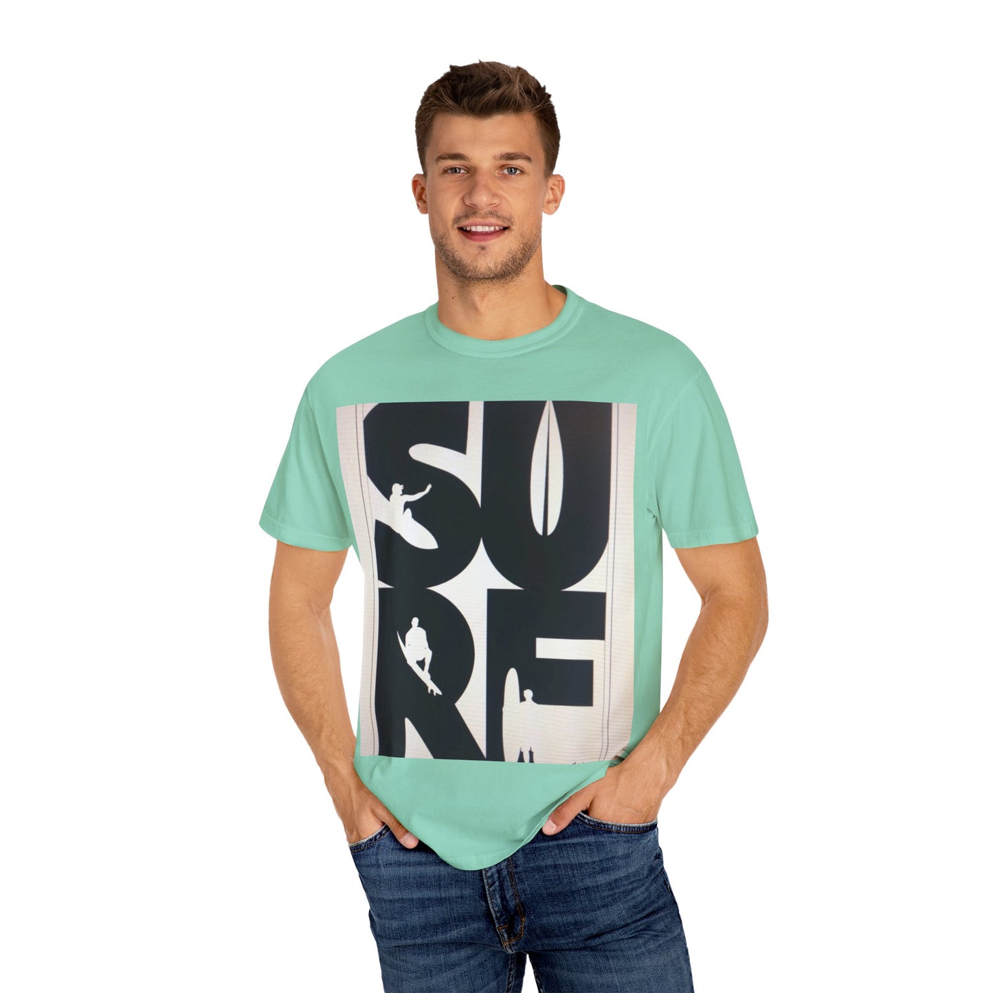 Surf Inspired Unisex Garment-Dyed T-Shirt, Beachwear, Casual Summer Tee, Surfing Gift, Trendy Streetwear, Comfortable Lifestyle Top