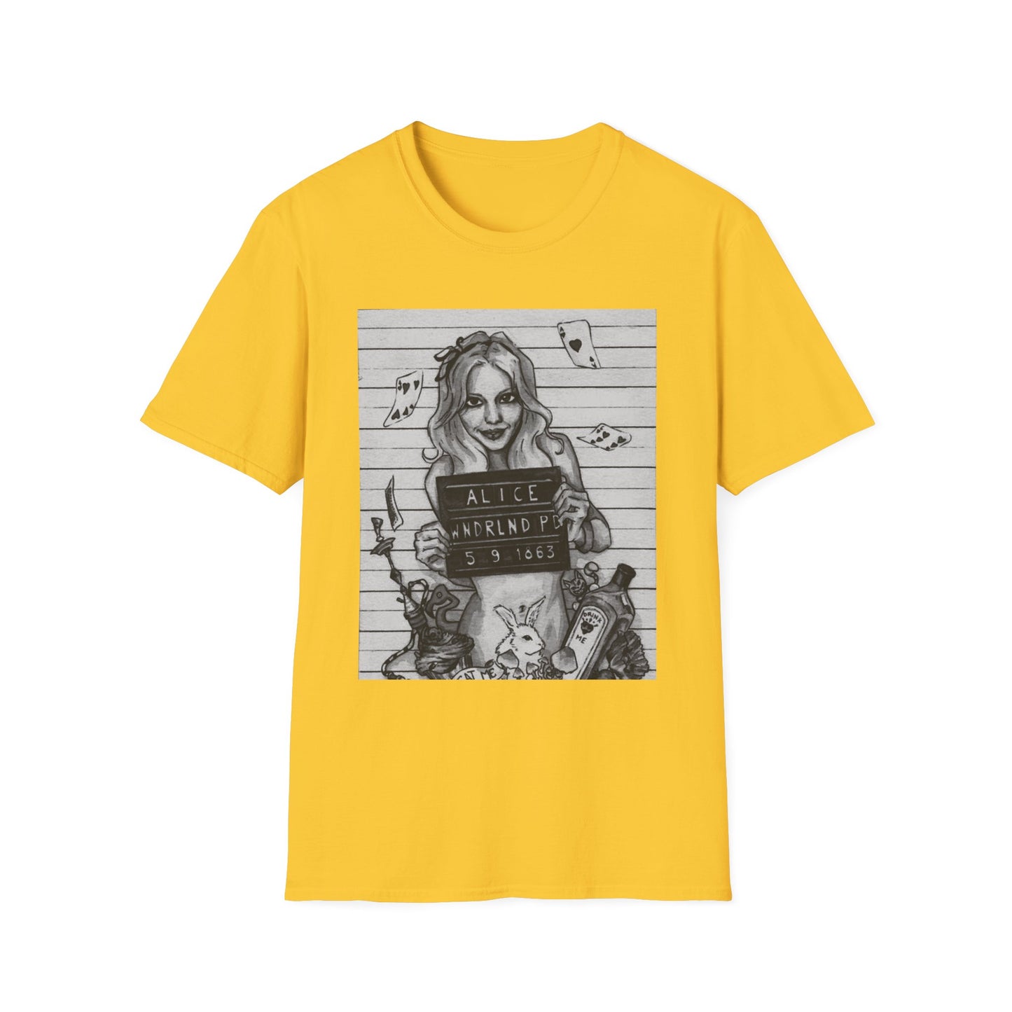 Alice in Wonderland Inspired Softstyle T-Shirt - Vintage Design