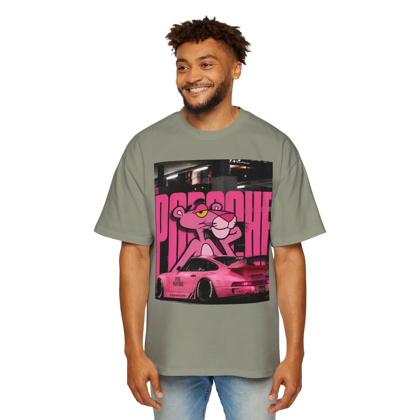 Pink Panther Streetwear Tee — Retro Racing Graphic Shirt