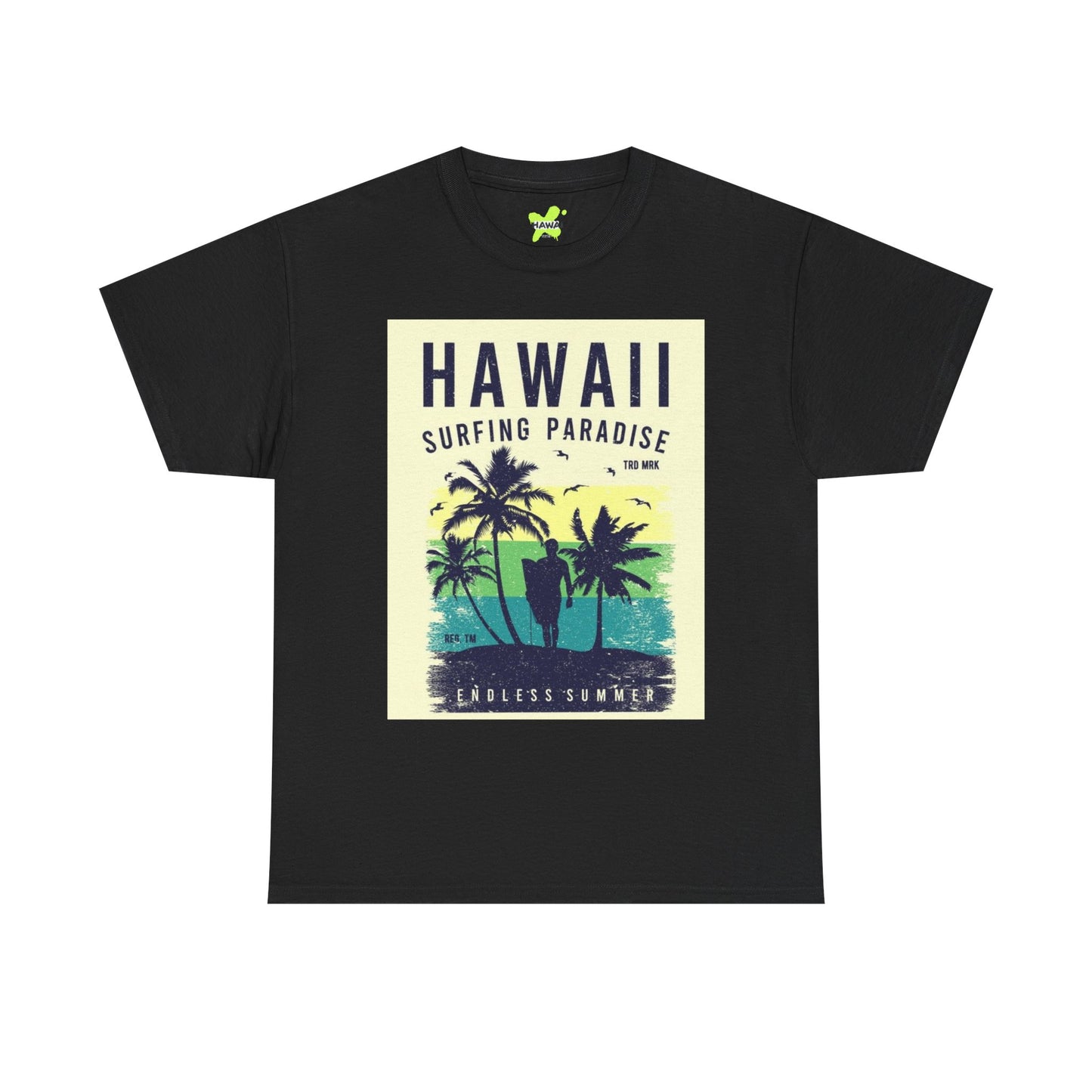 Hawaii Surfing Paradise Unisex Heavy Cotton Tee - Endless Summer Vibe