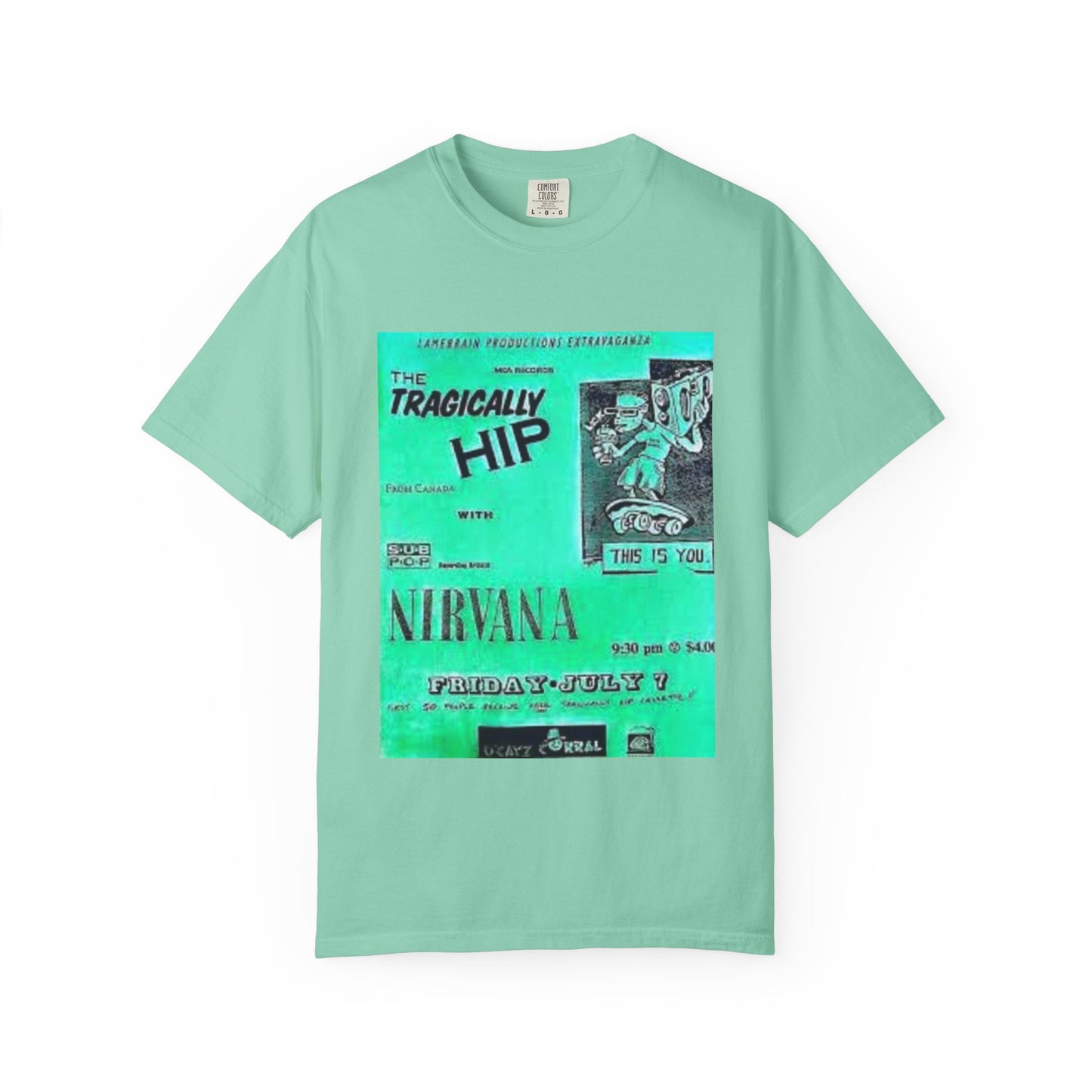 Retro Band Graphic T-Shirt - Nirvana & Tragically Hip Design