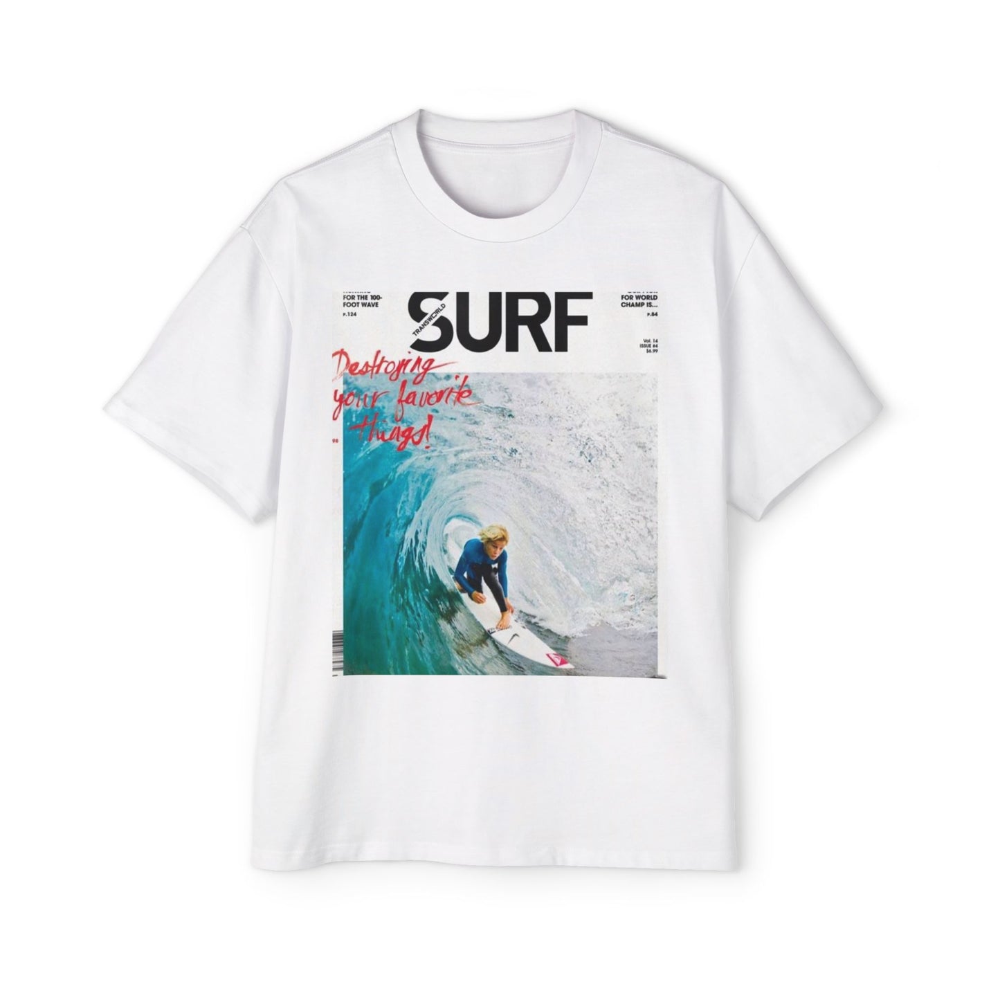 Surf Photo Graphic Tee — "Surf" Wave Rider Men's Oversized T-Shirt