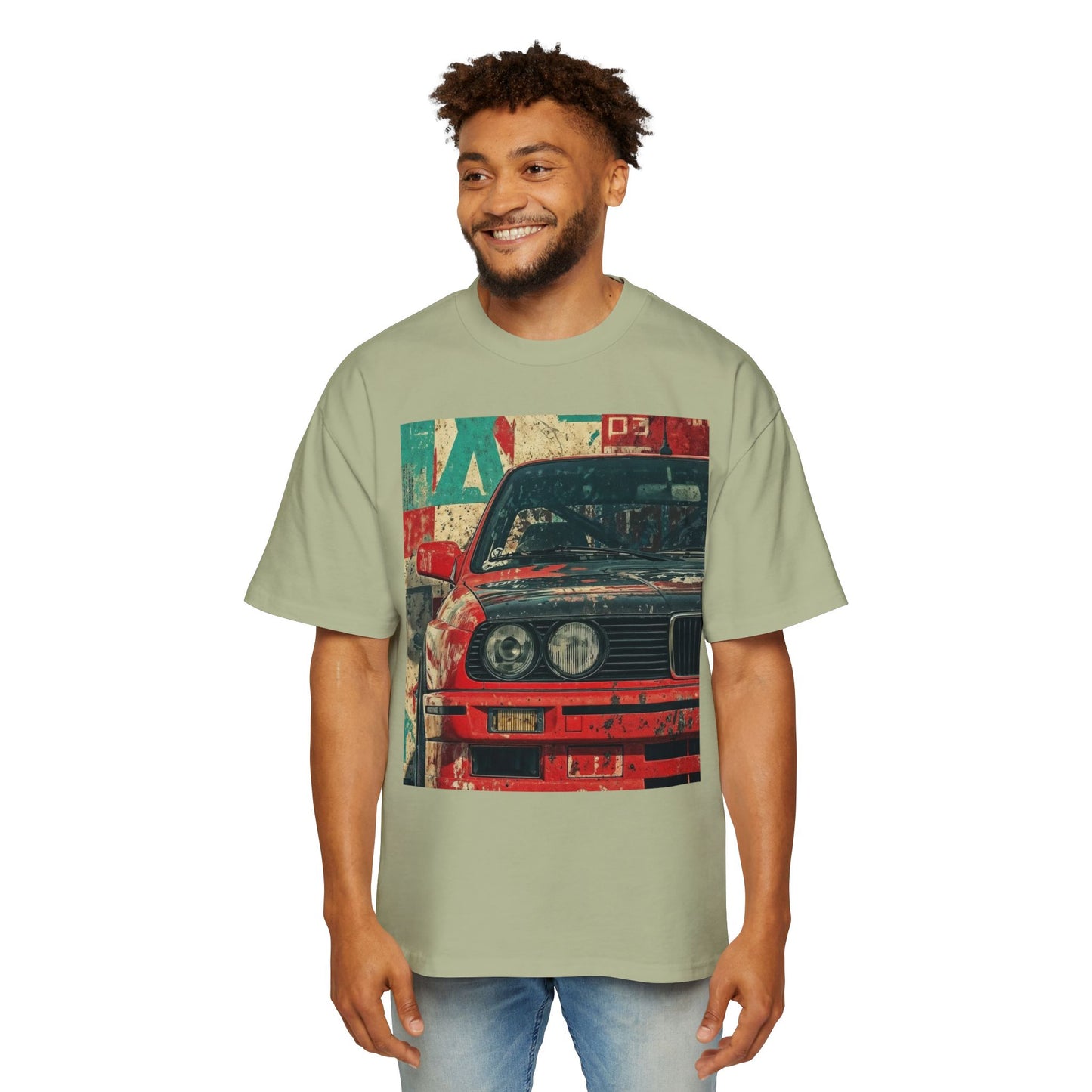 Vintage Racing Car Tee — Retro BMW Front Graphic T-Shirt