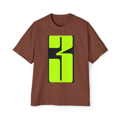 Oversized Tee — Neon Abstract '3' Graphic