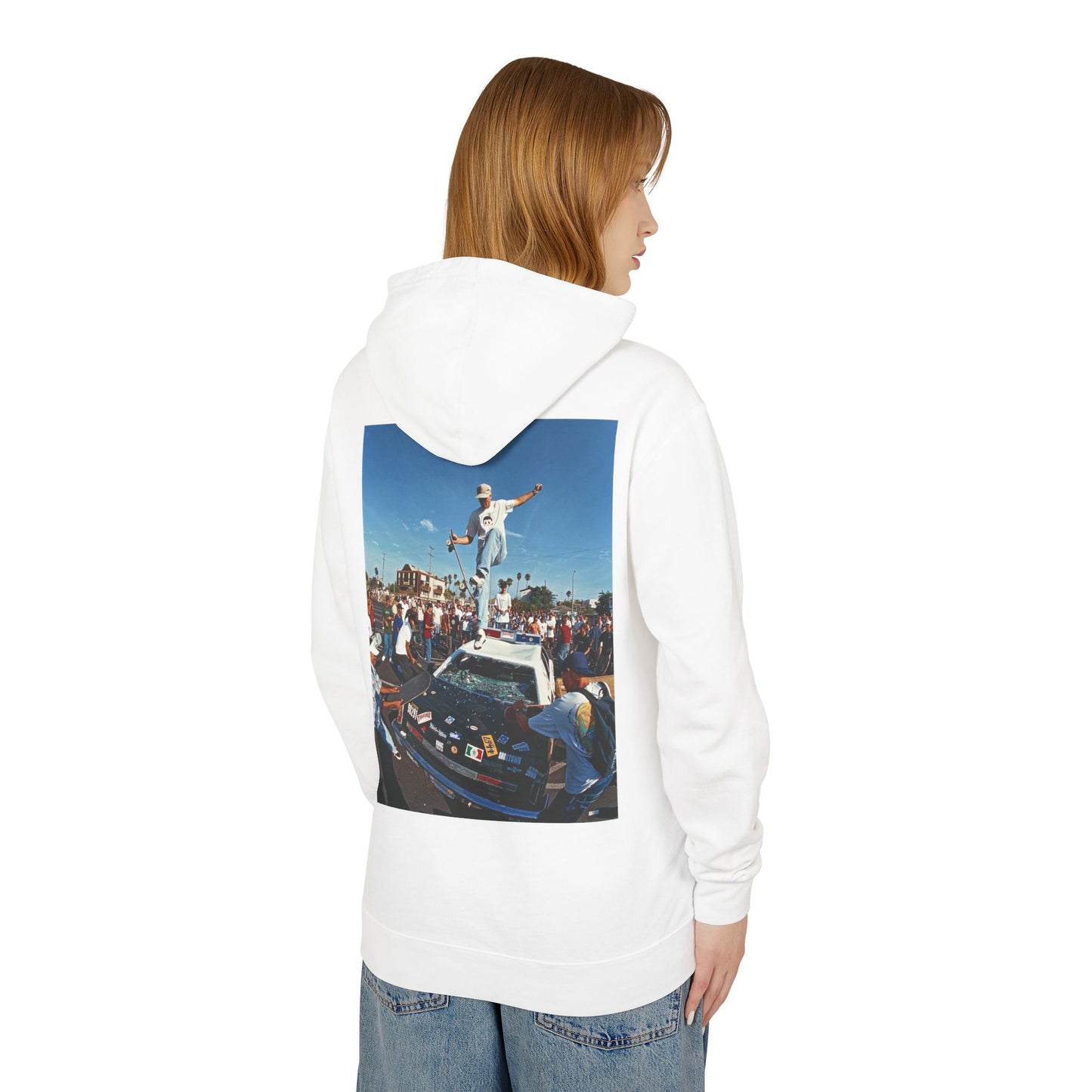 Unisex Lightweight Hooded Sweatshirt - Retro Street Vibe Graphic