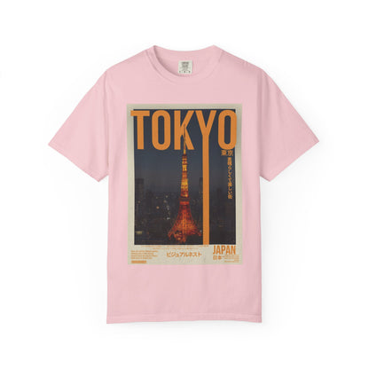 Tokyo Nightscape Graphic T-Shirt — Vintage Japan Tower Travel Poster Tee