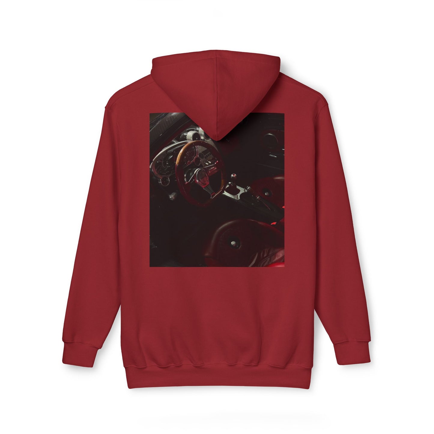 Unisex Hooded Sweatshirt with Retro Car Interior Design | Cozy Style for Auto Enthusiasts