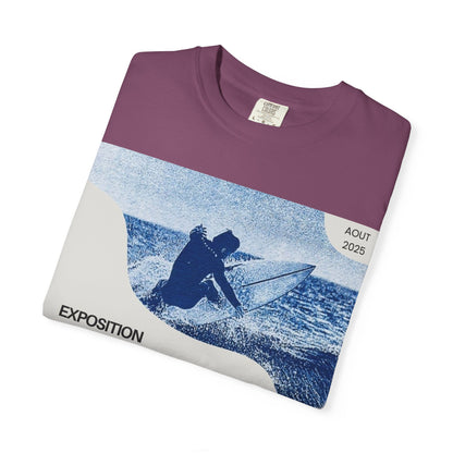 Bleu Sauvage Surf Poster T-Shirt — Vintage French Surfing Graphic Tee