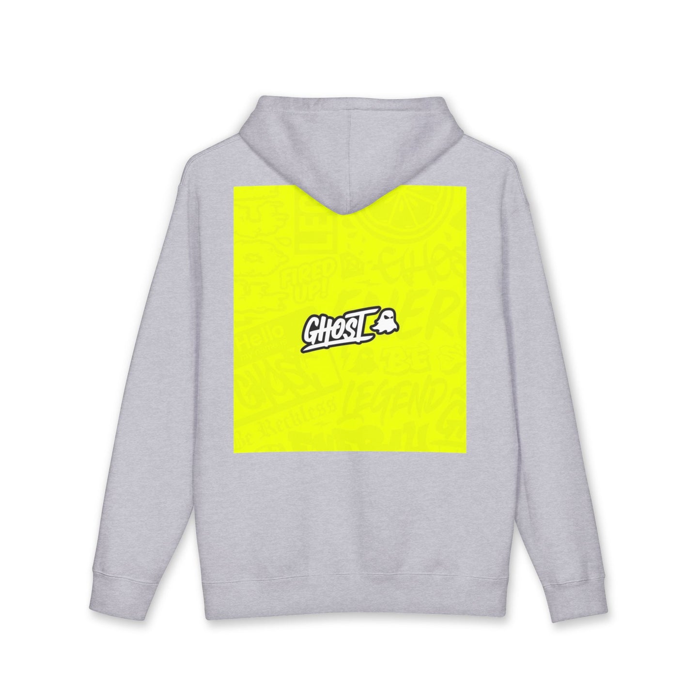 Realist Ghost Hoodie — Neon Yellow Graphic Pullover