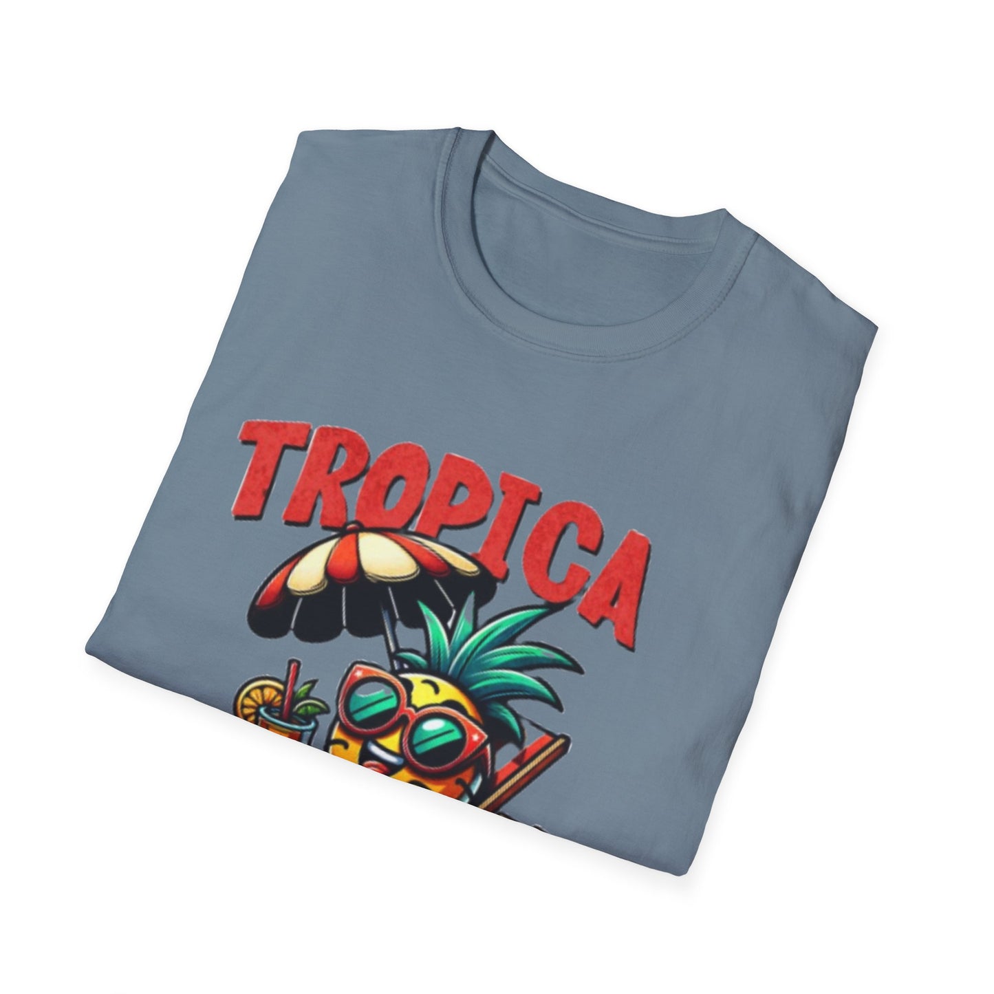 Tropical Vibes Unisex Softstyle T-Shirt - Fun Pineapple Design