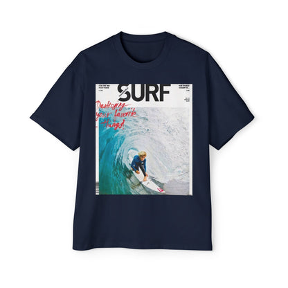 Surf Photo Graphic Tee — "Surf" Wave Rider Men's Oversized T-Shirt