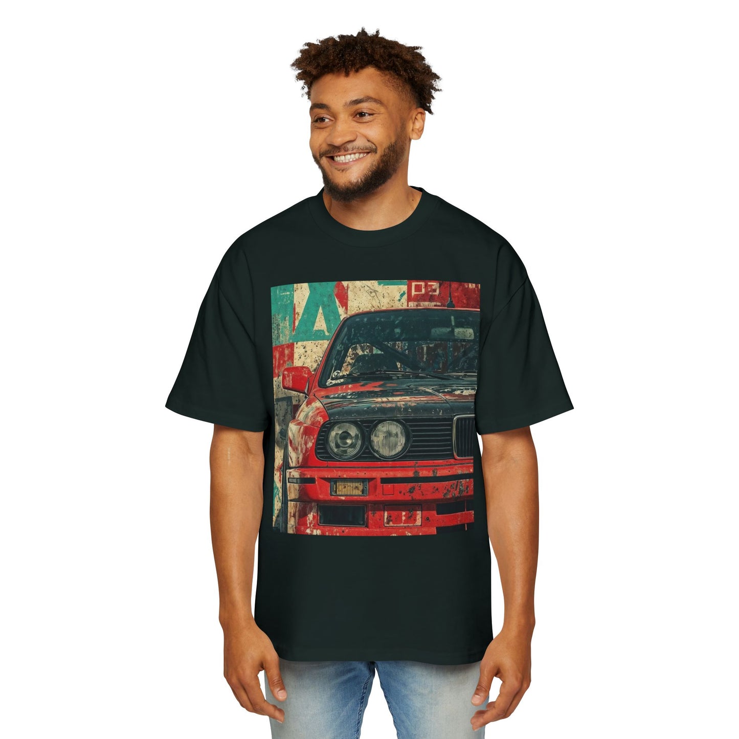 Vintage Racing Car Tee — Retro BMW Front Graphic T-Shirt