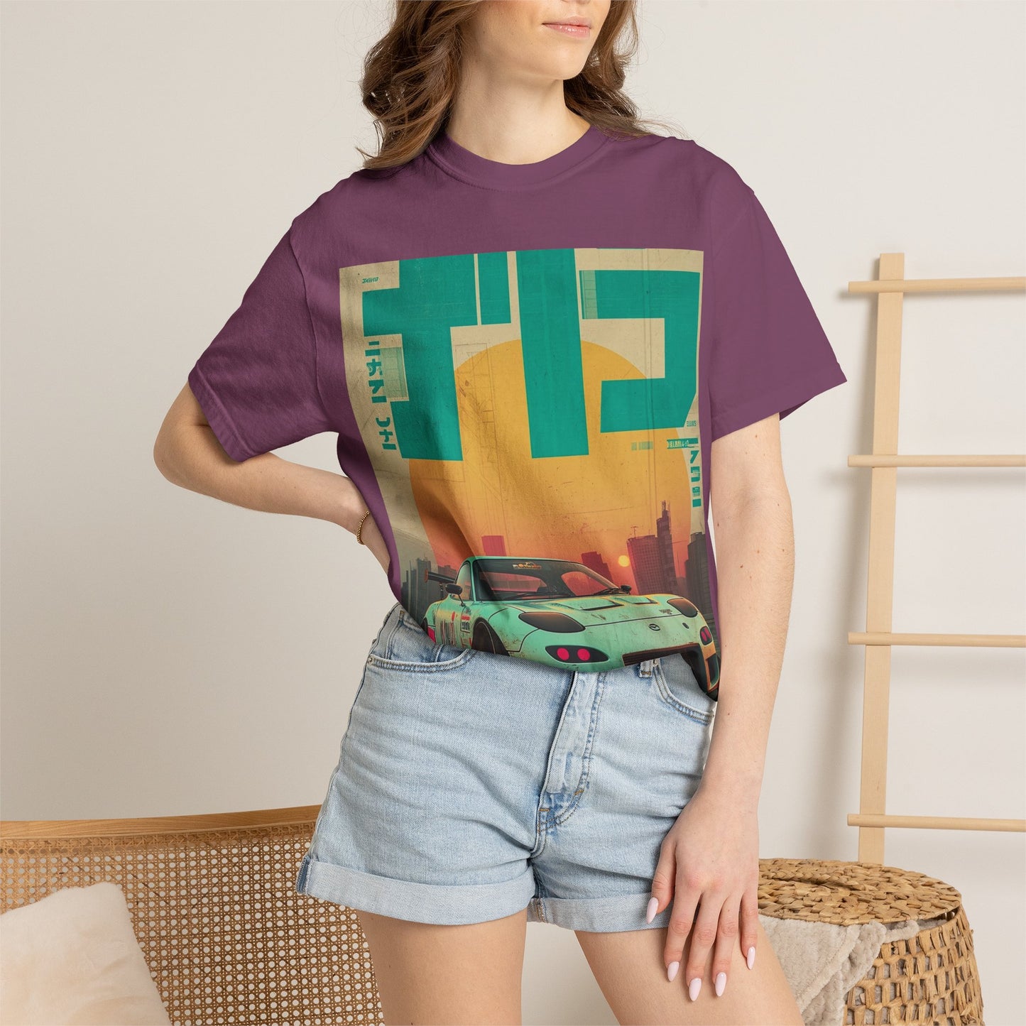 Retro Sunset Racing T-Shirt — Vintage Sports Car Graphic