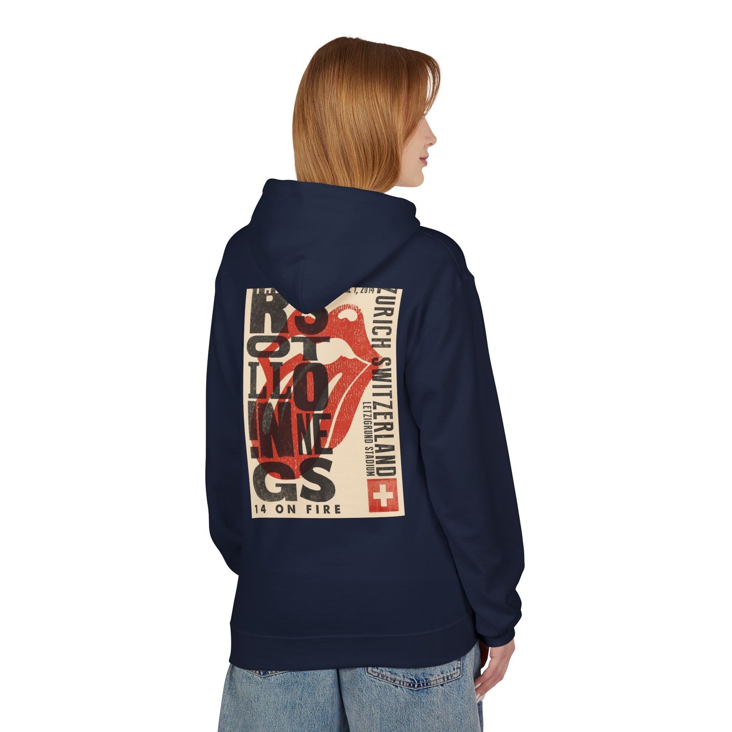 Retro Rock Band Fleece Hoodie - Unisex Softstyle with Vintage Concert Design