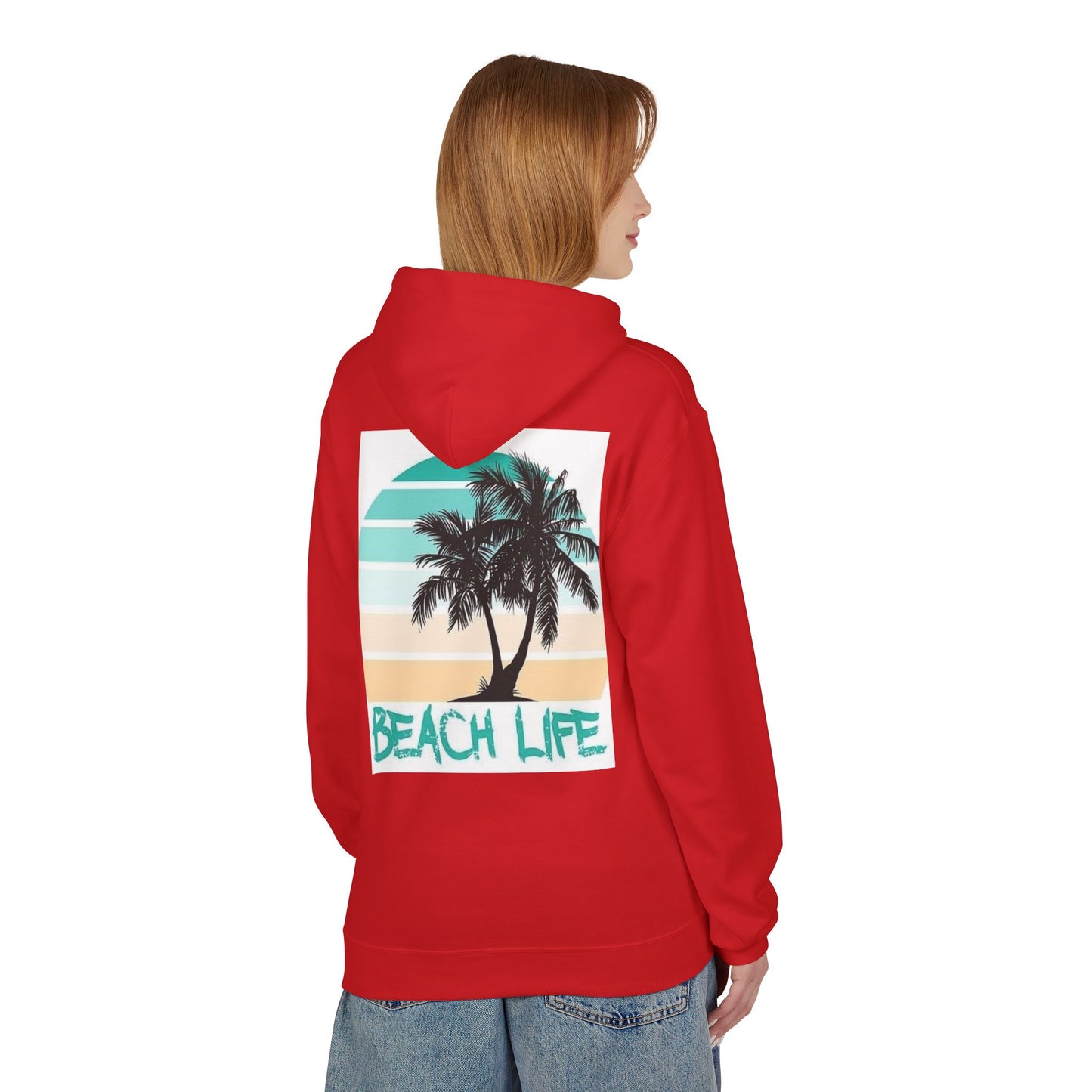 Beach Life Fleece Hoodie – Unisex Midweight Comfort for Summer Vibes