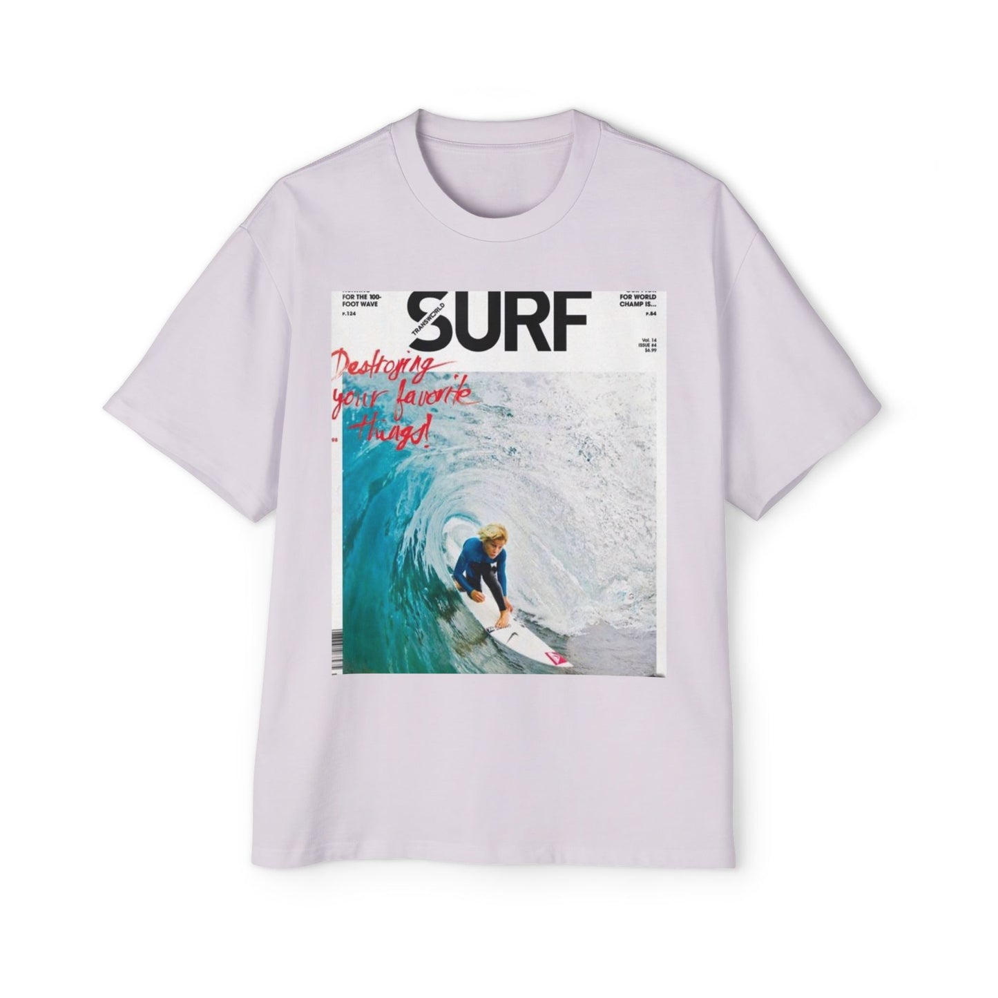 Surf Photo Graphic Tee — "Surf" Wave Rider Men's Oversized T-Shirt