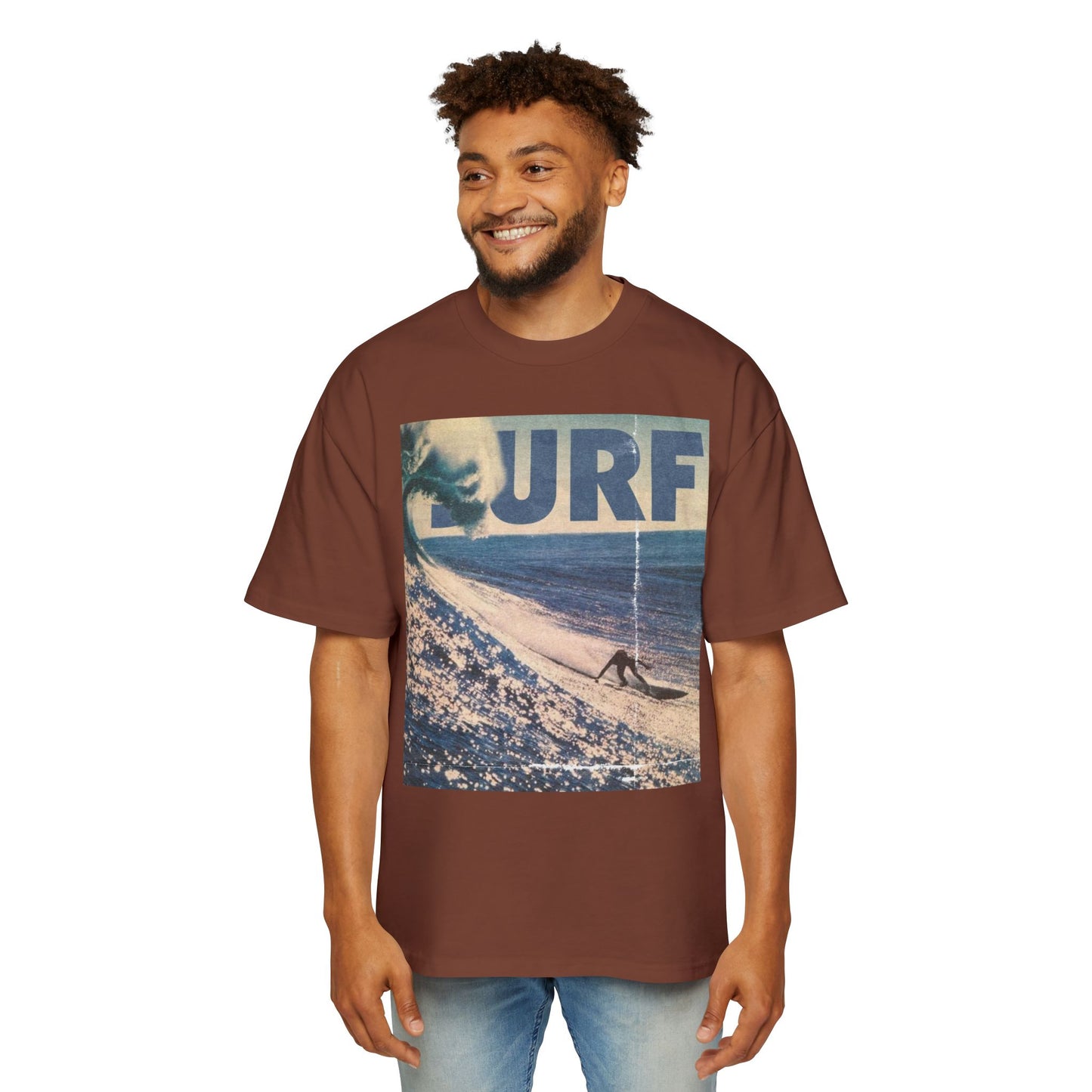Surf Vintage Photo Tee — Men's Oversized Surf Graphic T-Shirt