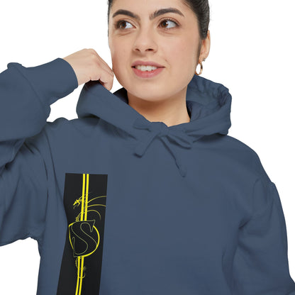 Volleyball Stripe Hoodie — Retro Yellow & Black Volleyball Design