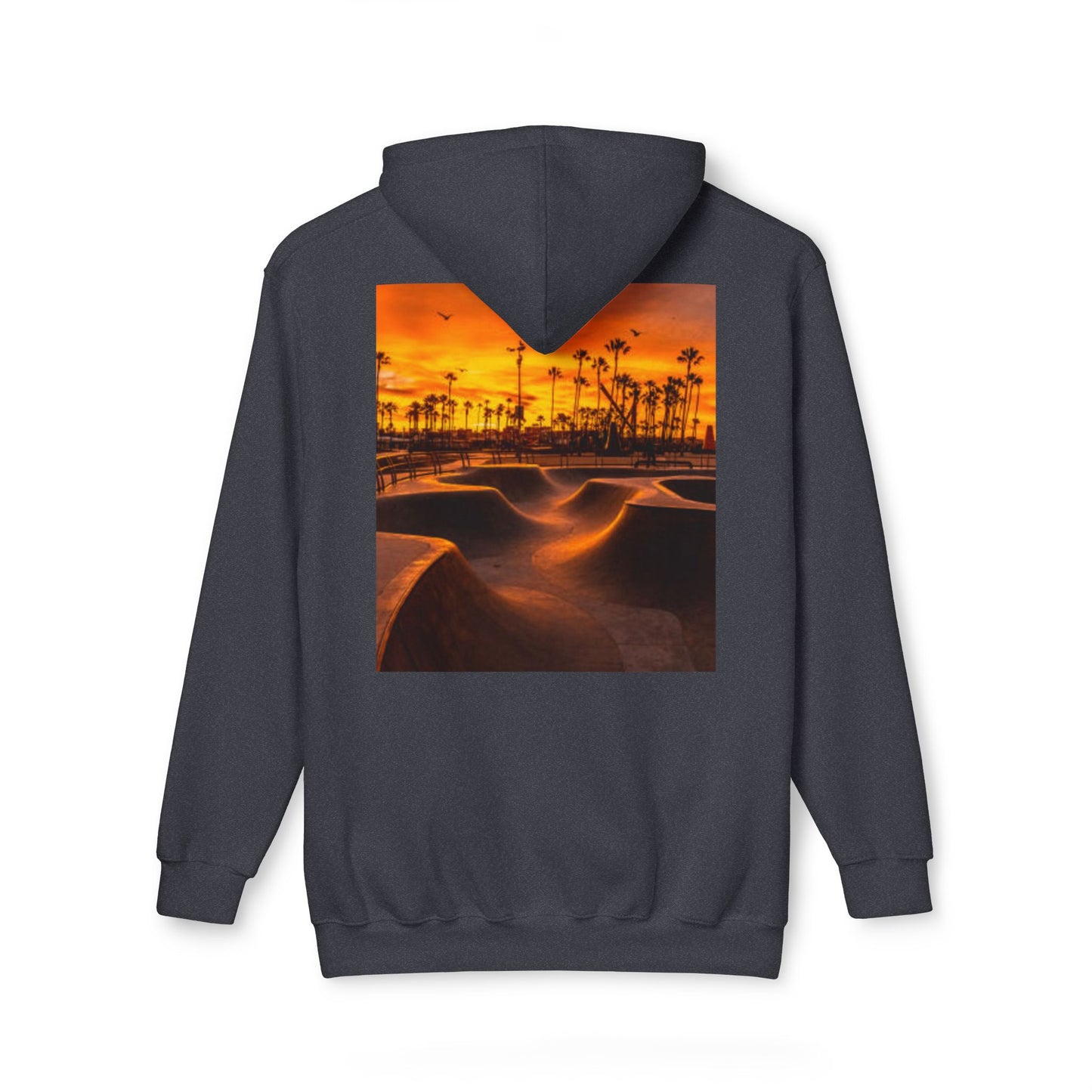 Unisex Hooded Sweatshirt with Sunset Skate Park Design - Perfect for Casual Style & Outdoor Activities