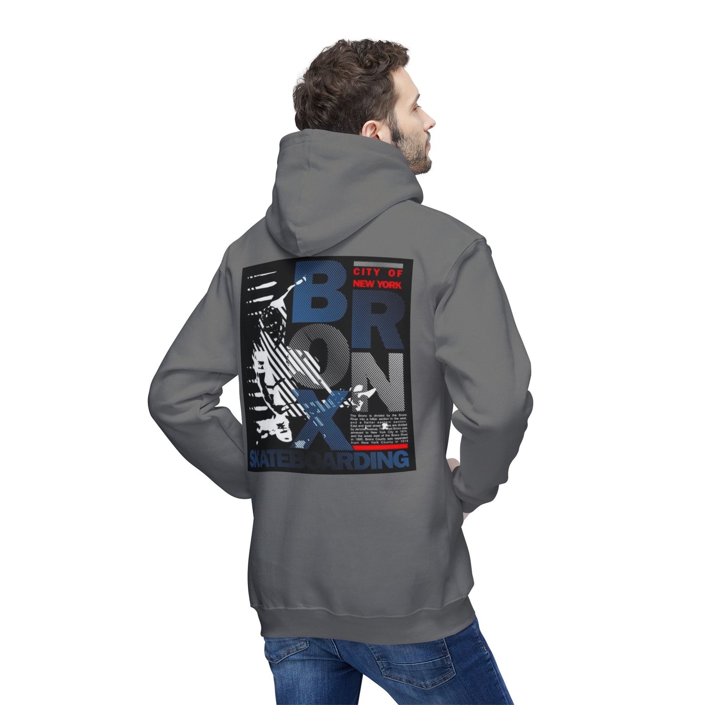 Bronx Skateboarding Unisex Hooded Sweatshirt | Urban Fashion, Gift for Skaters, Casual Streetwear, Graphic Hoodie, Cool Layering Piece