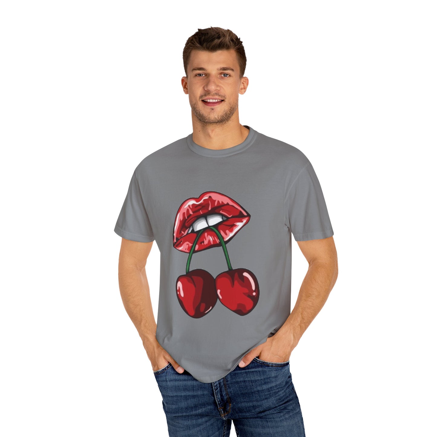 Retro Cherry Lips Unisex T-shirt - Trendy Graphic Tee