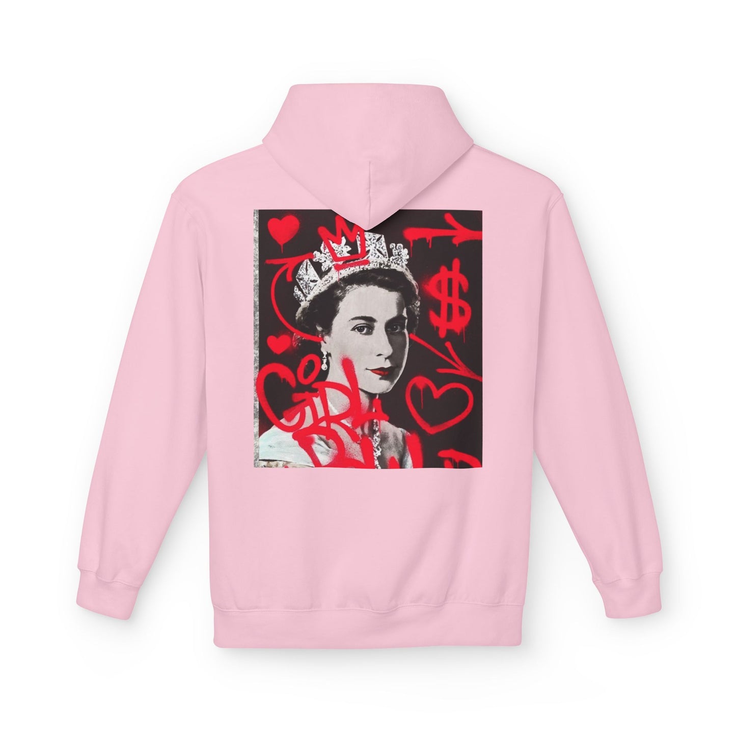 Queen Inspired Graphic Fleece Hoodie - Unisex Midweight, Cozy Apparel for Art Lovers