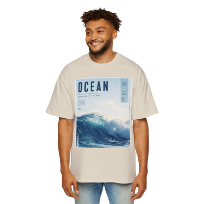 Ocean Wave Graphic Tee — "OCEAN" Coastal Photo Print T-Shirt