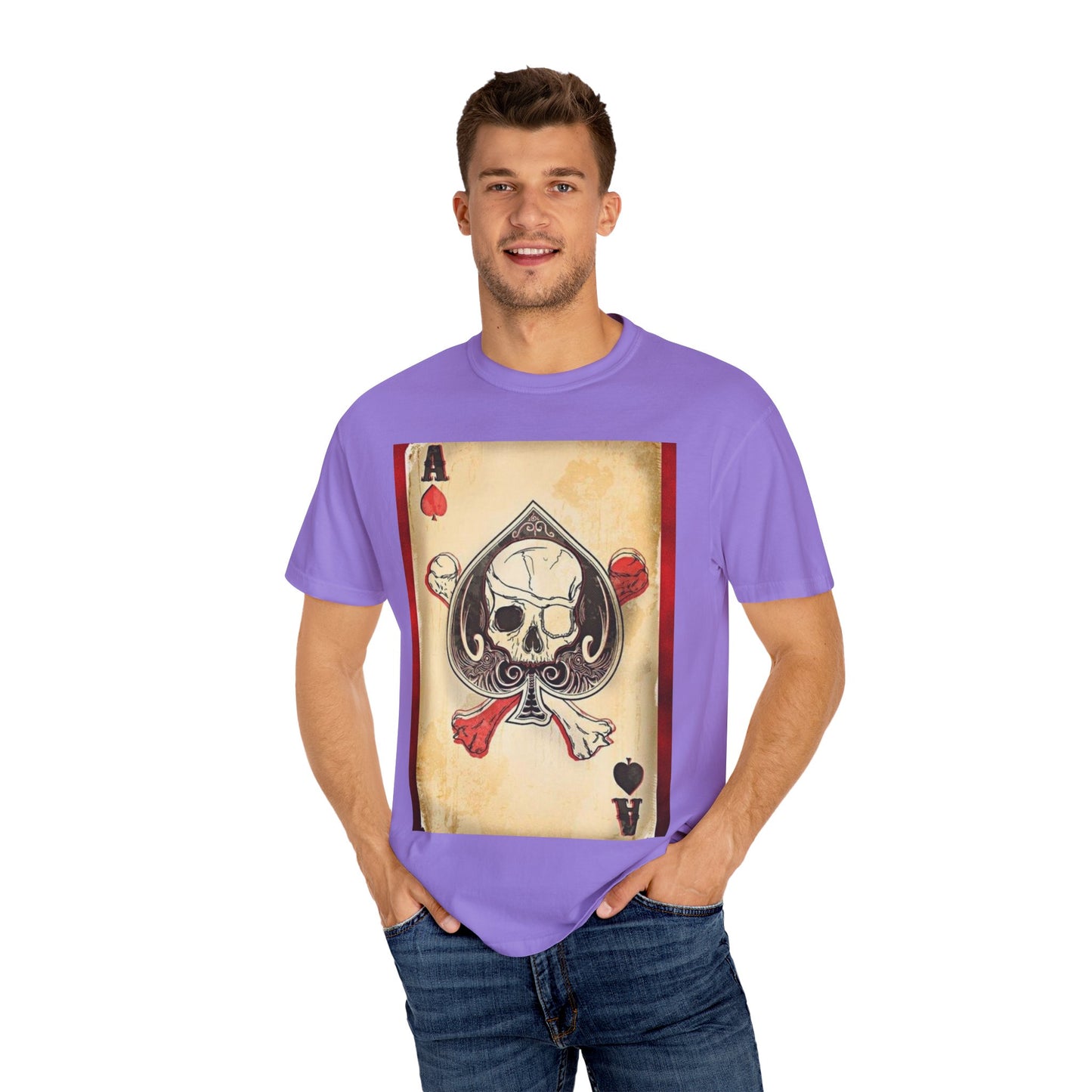 Vintage Skull & Ace of Spades Unisex T-Shirt - Perfect for Gamers and Rock Fans