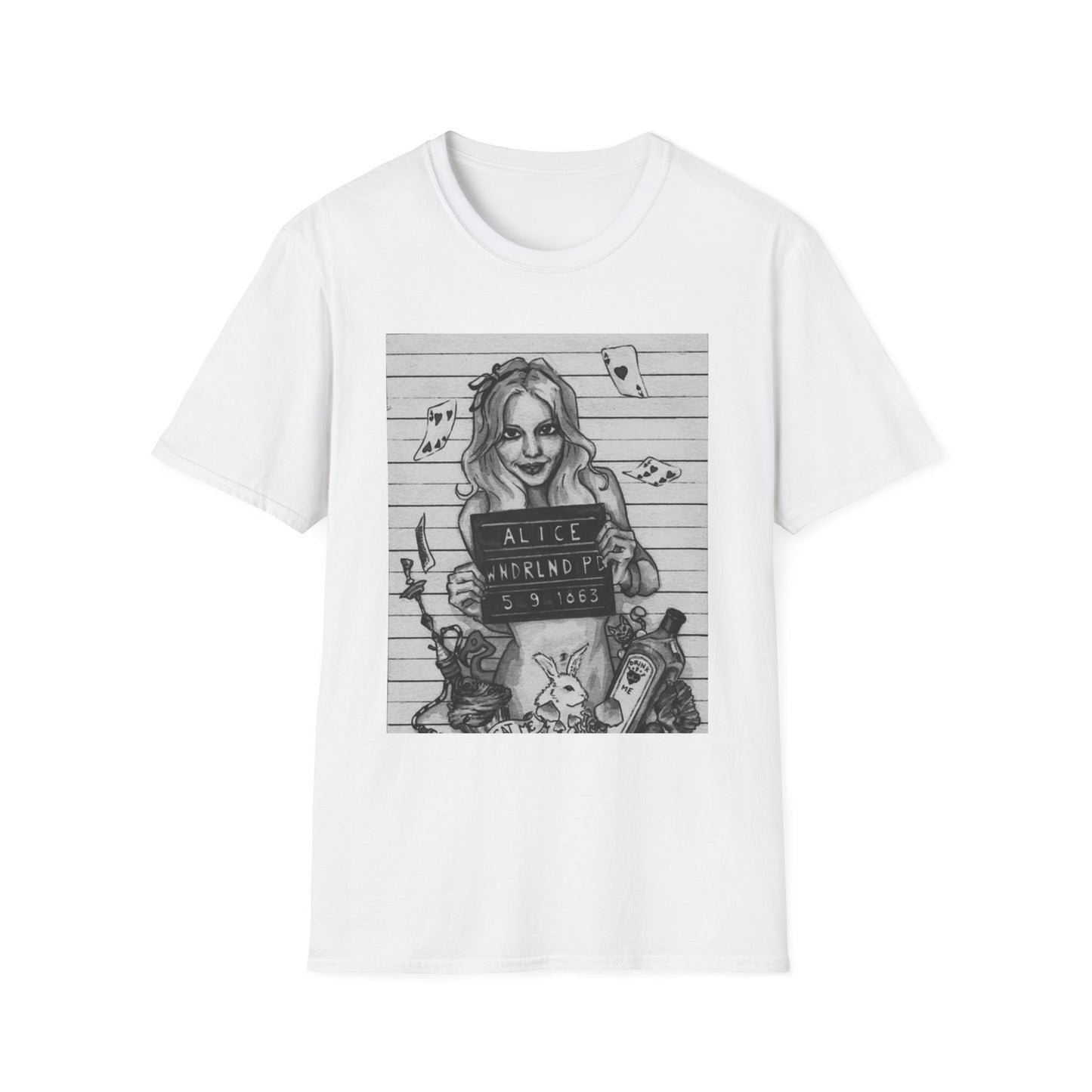 Alice in Wonderland Inspired Softstyle T-Shirt - Vintage Design