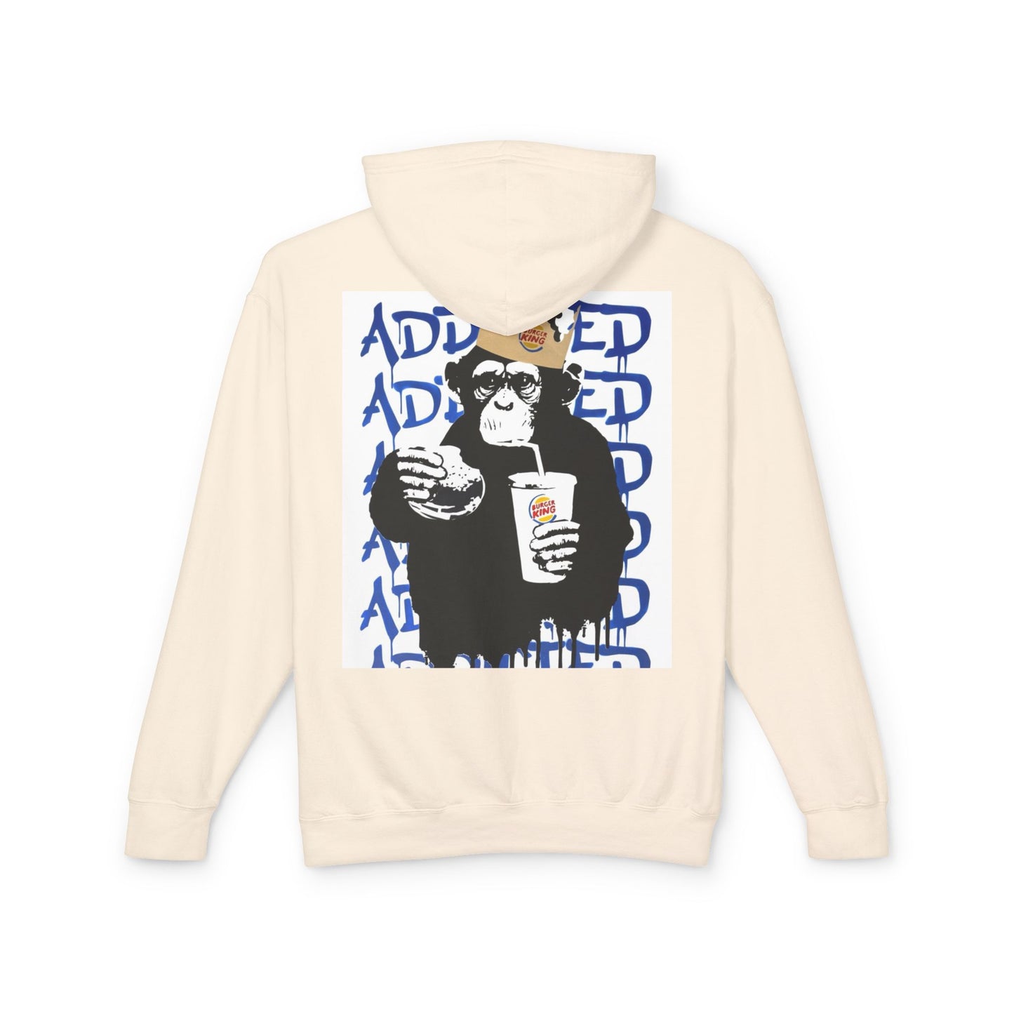 Unisex Lightweight Hooded Sweatshirt - Fun Monkey Design