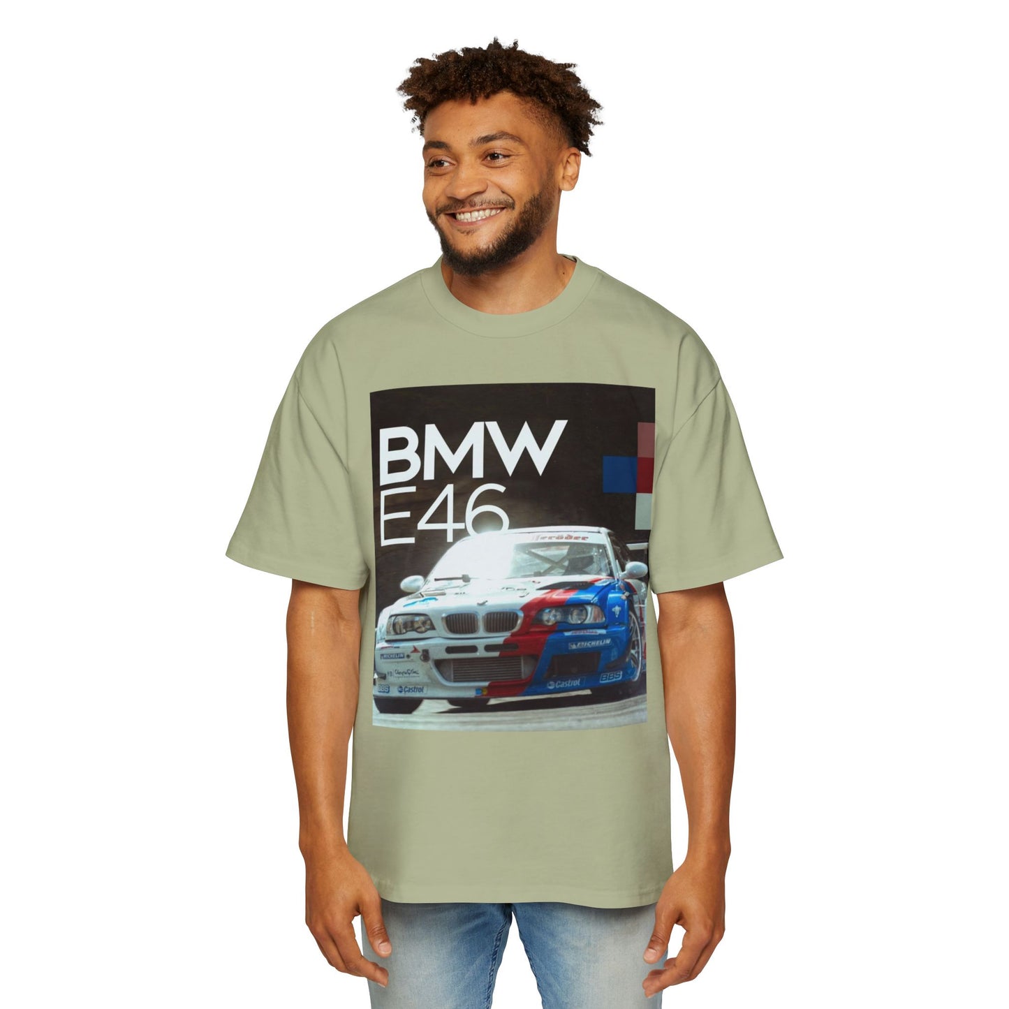 BMW E46 Racing Tee — Mens Oversized Car Graphic T-Shirt