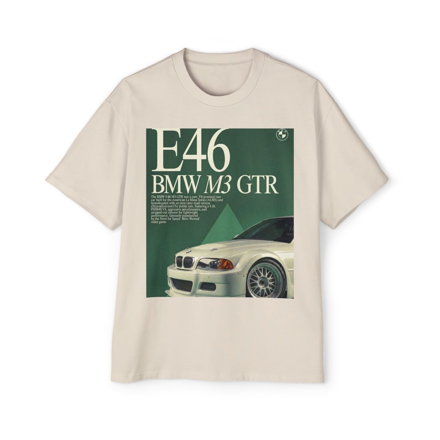 E46 BMW M3 GTR Tee — Vintage Racing Poster Graphic T-Shirt