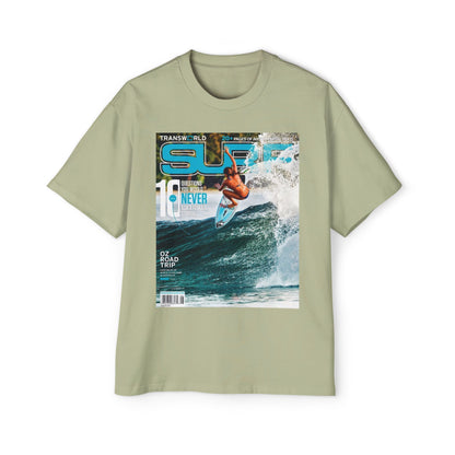 Surf Magazine Graphic Tee — Vintage Surfer Print Oversized T-Shirt
