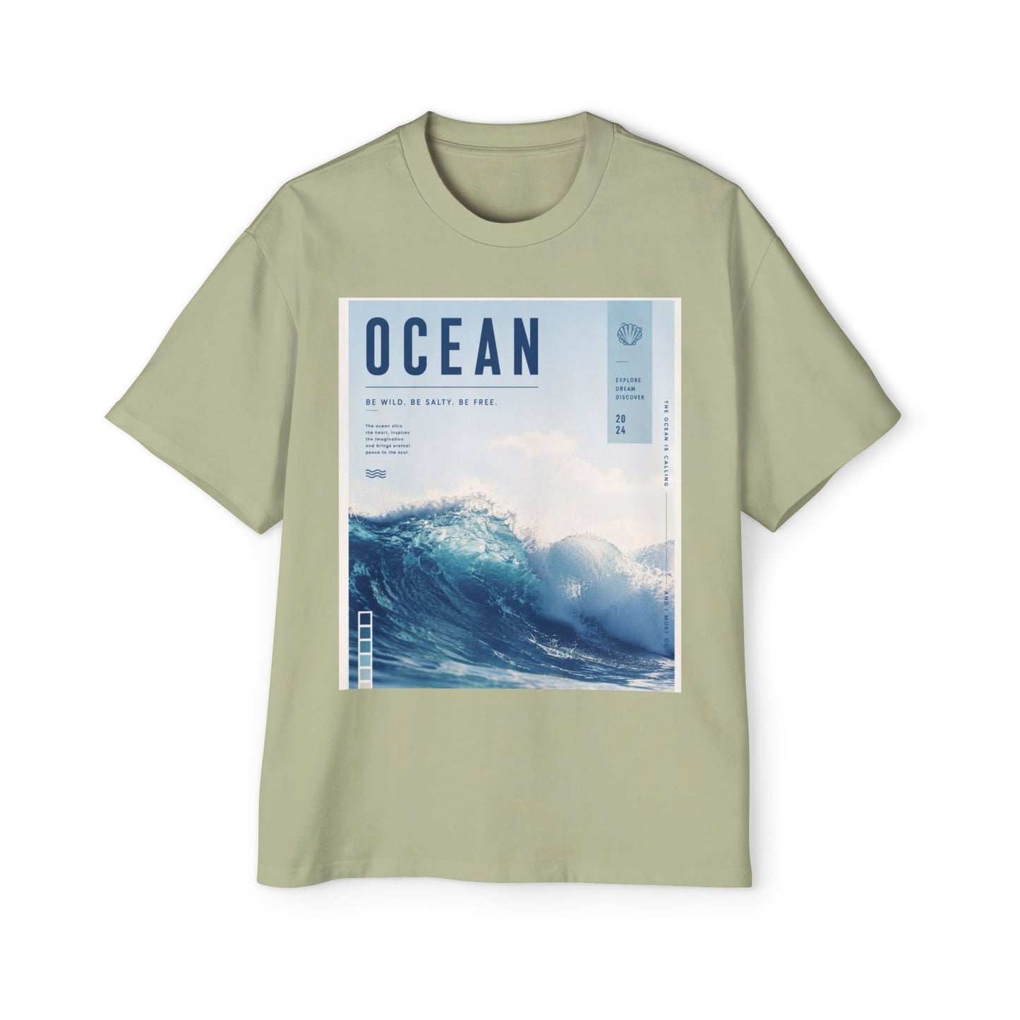 Ocean Wave Graphic Tee — "OCEAN" Coastal Photo Print T-Shirt
