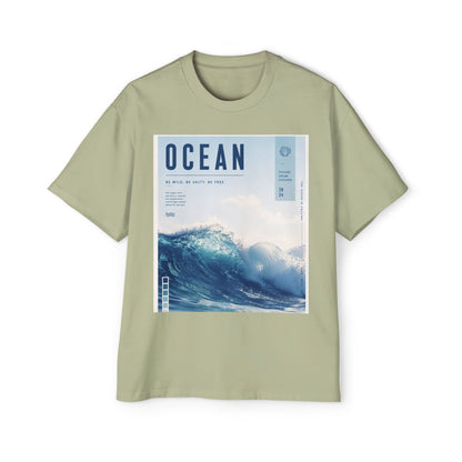 Ocean Wave Graphic Tee — "OCEAN" Coastal Photo Print T-Shirt