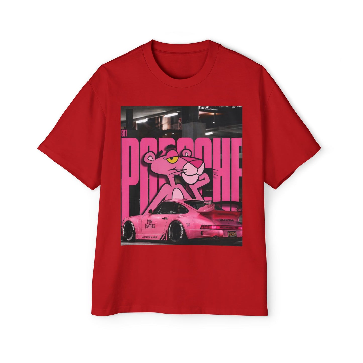 Pink Panther Streetwear Tee — Retro Racing Graphic Shirt