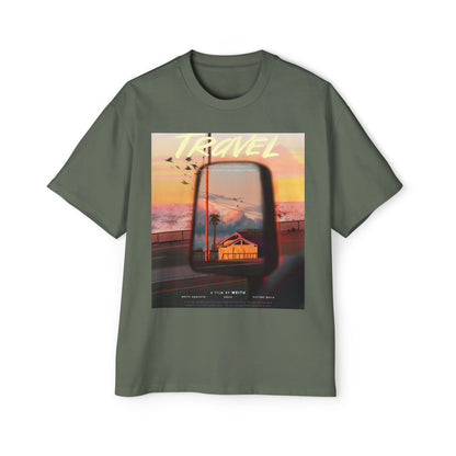 Travel Sunset Tee — Retro Roadside Mirror Graphic T-Shirt