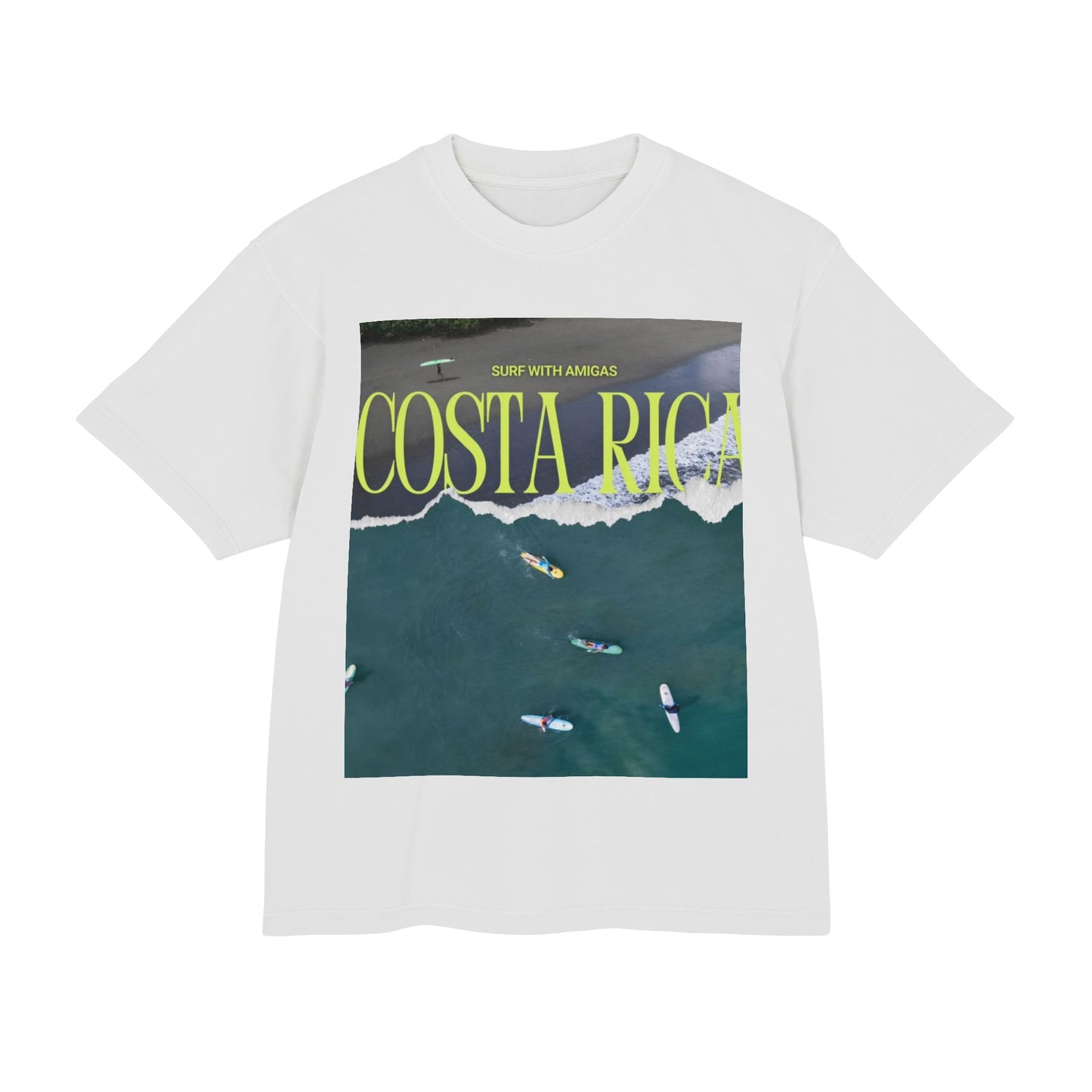 Costa Rica Surf Tee — Aerial Surfboard Photo Graphic T-Shirt