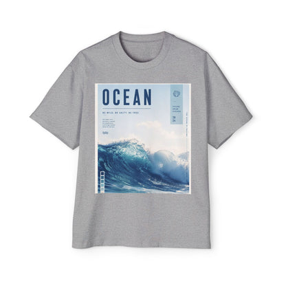 Ocean Wave Graphic Tee — "OCEAN" Coastal Photo Print T-Shirt