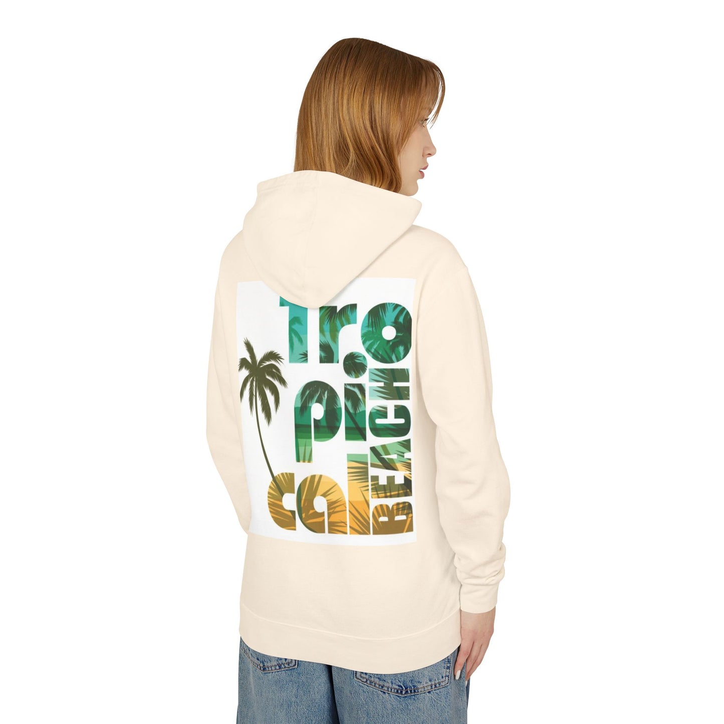 Tropical Beach Vibes Lightweight Unisex Hoodie