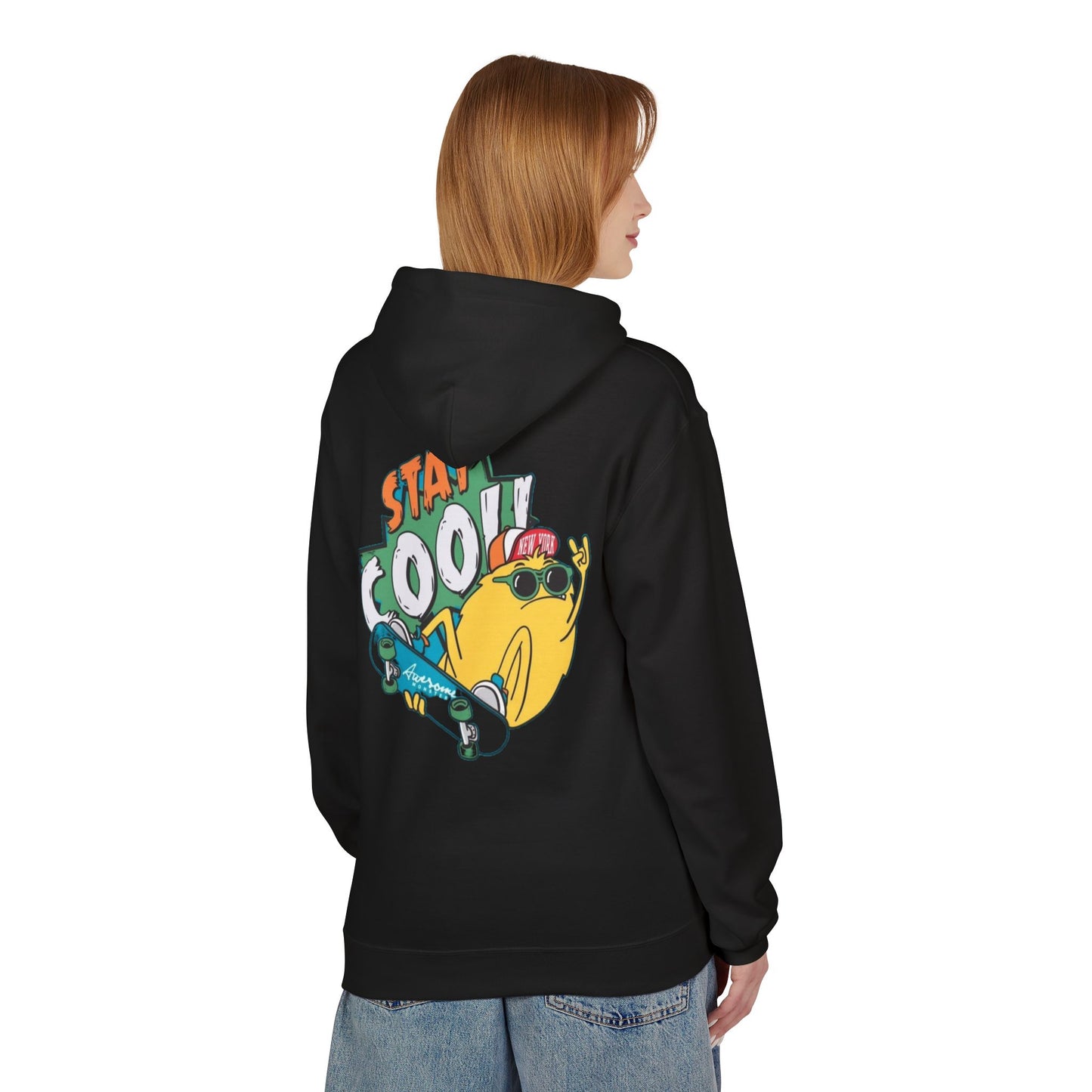 Stay Cool! Unisex Softstyle Fleece Hoodie - Fun & Comfy Skatewear