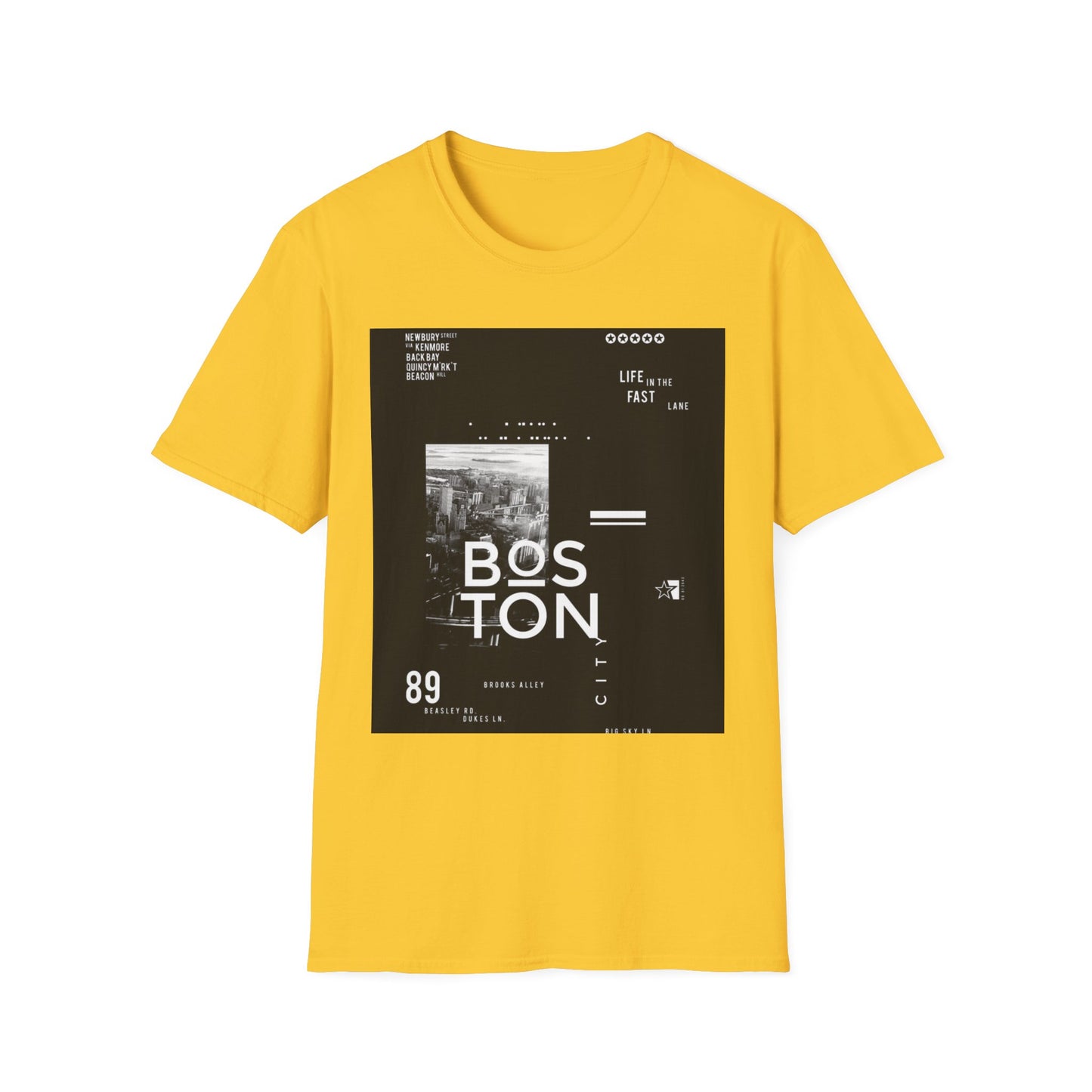 Boston Unisex Softstyle T-Shirt, Casual Wear, Travel Souvenir, Graphic Tee, Vintage Design, Gift for Him/Her