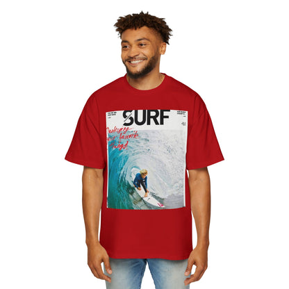 Surf Photo Graphic Tee — "Surf" Wave Rider Men's Oversized T-Shirt