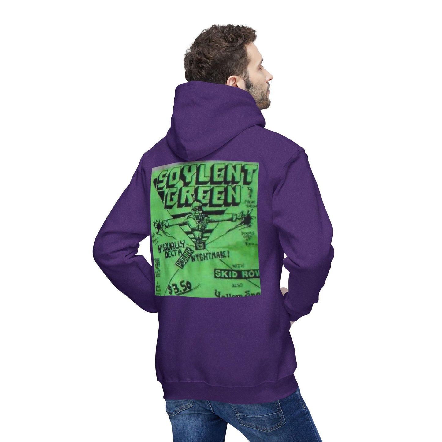 Retro Graphic Unisex Hooded Sweatshirt - 'Solvent Green' Design