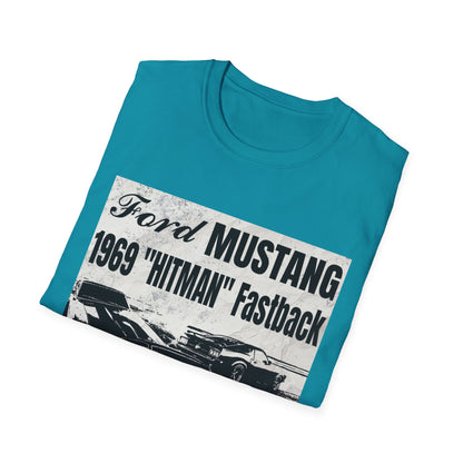 Vintage 1969 Ford Mustang 'Hitman' Unisex T-Shirt - Classic Car Enthusiast Apparel