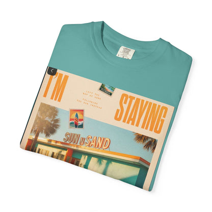 Weekend Staycation Vintage T-Shirt — "I'm Staying the Weekend" Retro Diner Design