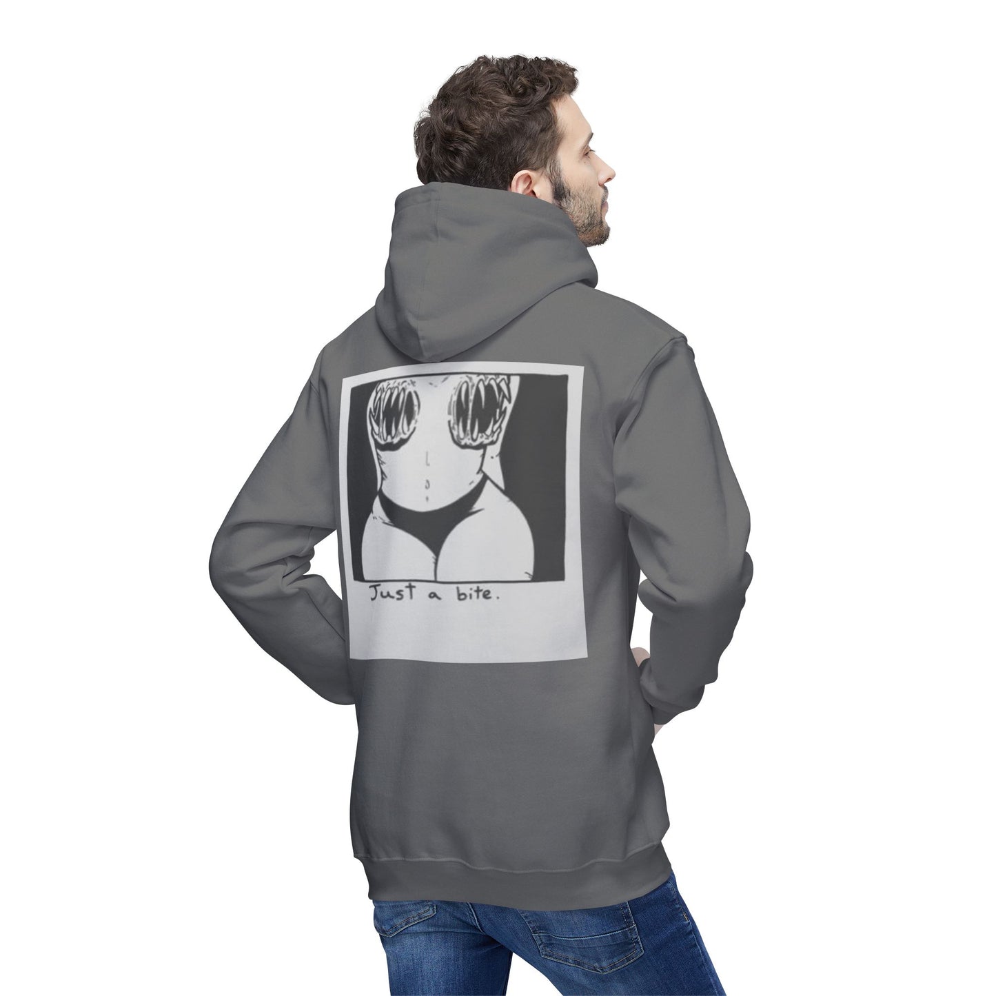 Unisex Hooded Sweatshirt with 'Just a Bite' Design - Casual Comfort for Every Occasion