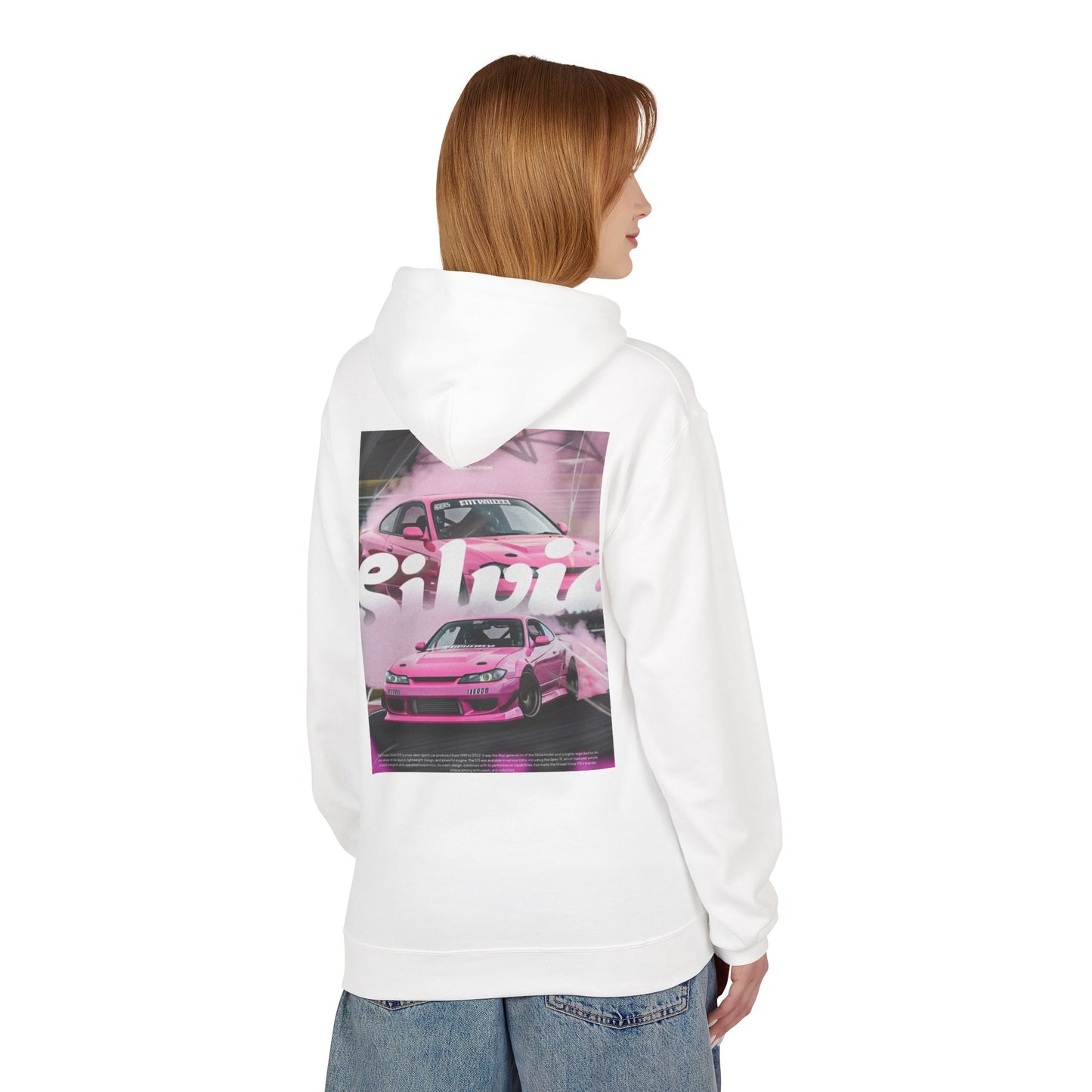 Unisex Fleece Hoodie with Pink Silvia Design - Stylish and Comfortable Streetwear