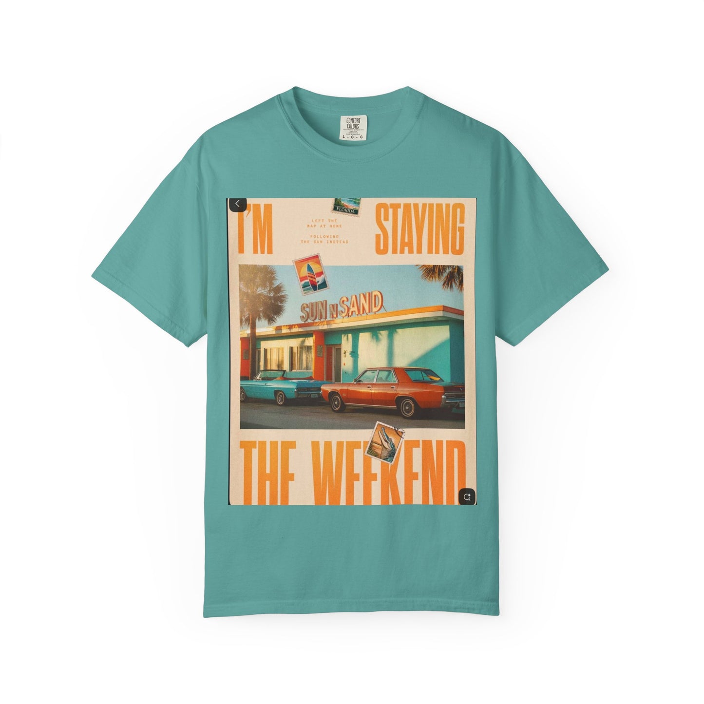 Weekend Staycation Vintage T-Shirt — "I'm Staying the Weekend" Retro Diner Design